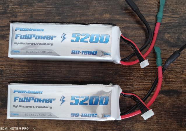 2 Batterie Lipo FullPower Platinum  5200mAh 5S 18,5V 90C  