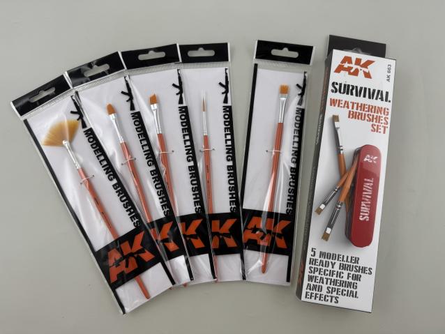 AK Interactive Survival Weathering Brush Set