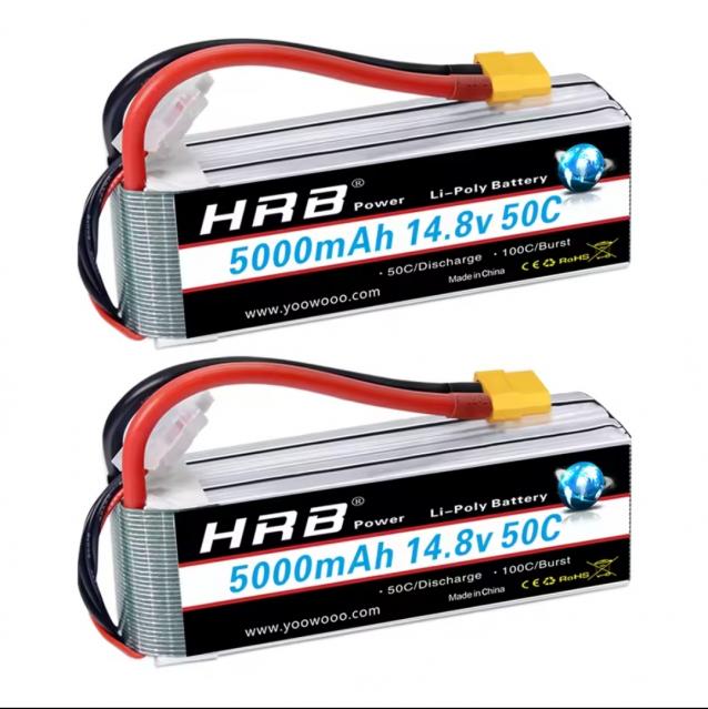 2 Batterie Lipo HRB 5000Mah 14.8V 4S 50C/100C NUOVE euro 74