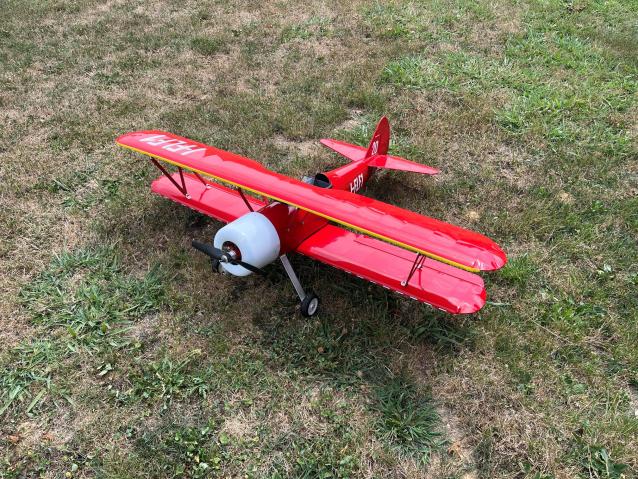Biplano Stearman apert. alare 1.30mt motore Hype 69 (12cc circa) completo di servi