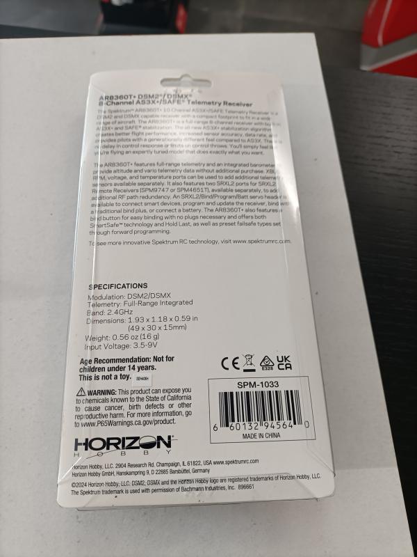 Ricevente Spektrum AR8360T AS3X Save