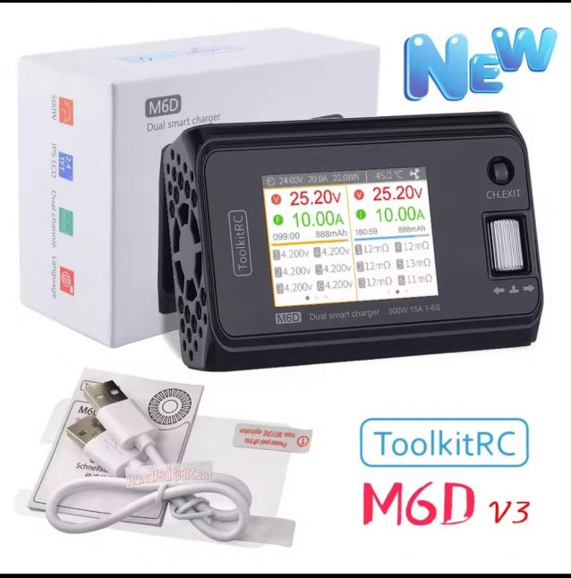 ToolKitRC M6D - 500W 25A DUAL Carica batterie NUOVO Euro 59 spedizione compresa 