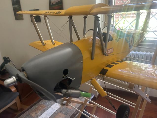 Biplano Tunder Tiger molto bello con motore Saito 4t 62 B testa oro