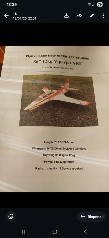 Viper fly hobby a turbina (ottime condizioni) 